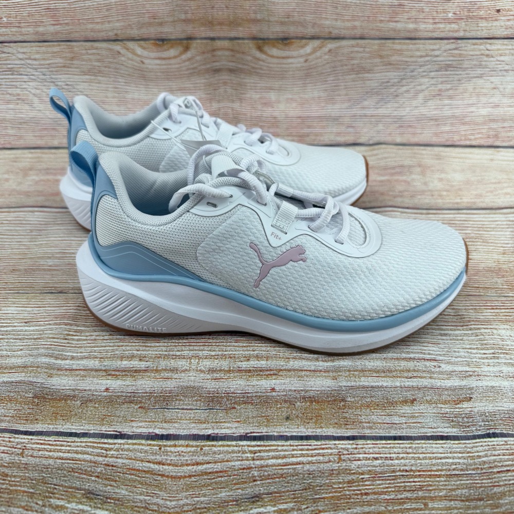 Puma Skyrocket Lite Womens Running Shoes White Blue 312395 01 Size 7
